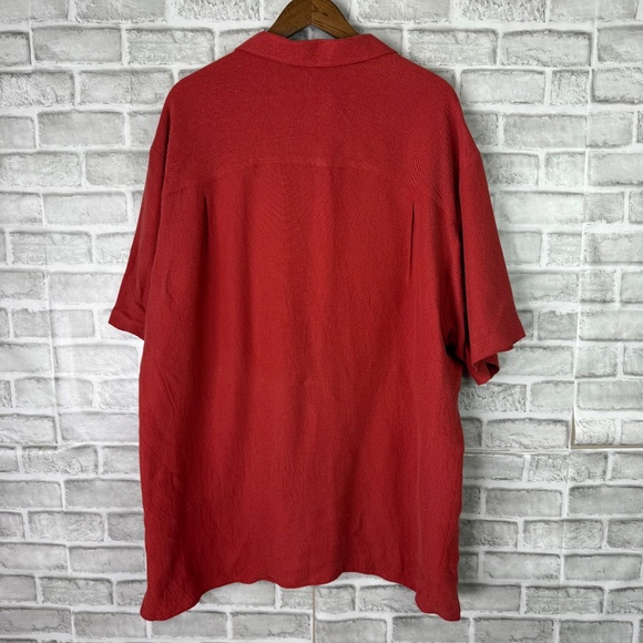 Stubbs Western Rustic Red Bemberg Wooden Button Casual Button Shirt Mens 2XL - Picture 4 of 8